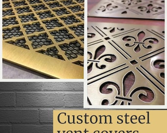 Custom vent cover, decorative vent, hvac vent cover, return air vent covers, radiator cover, wall vent cover, return air grille, fireplace
