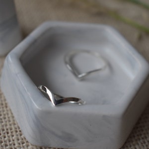 Silver Chevron Ring