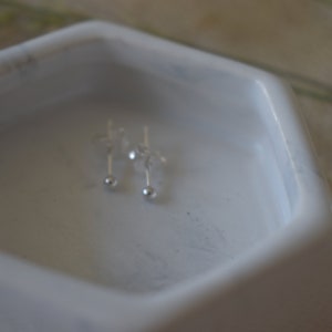 Silver Ball Push-Back Earrings