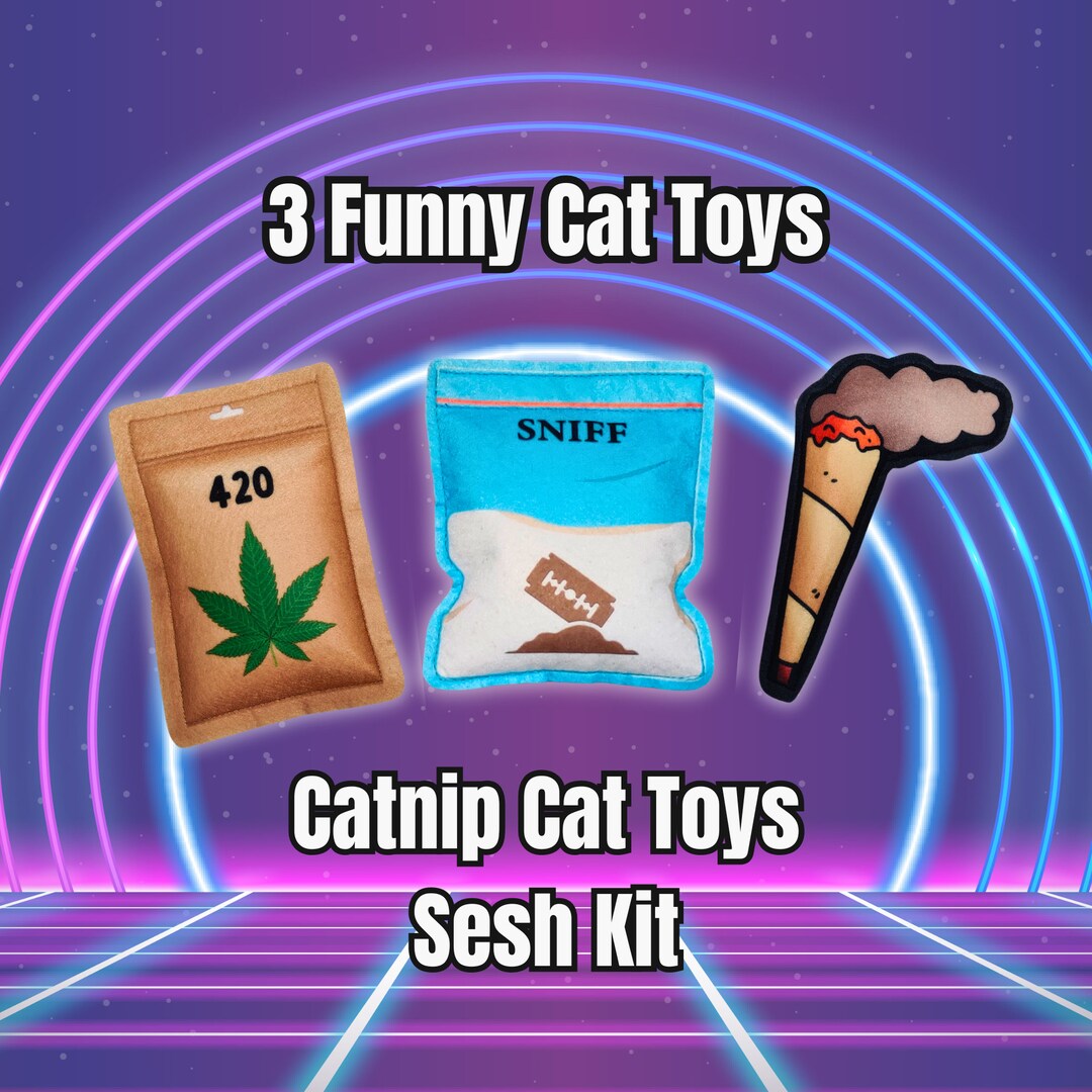 Funny Cat Toys Catnip Cat Joint Set of 3 Cats Toy Novelty Etsy