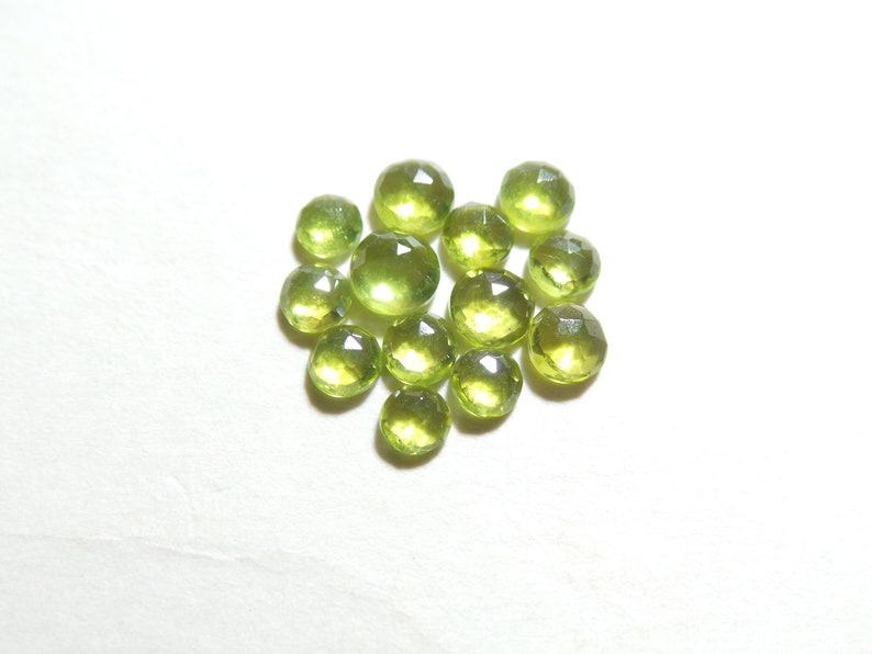 Vesuvianite For Jewelry Making. Stone Size - 5x5-4x4 MM Approx Only At My Shop Natural Vesuvianite Faceted Rose Cut Round Shape Gemstone