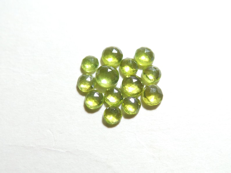 Vesuvianite For Jewelry Making. Stone Size - 5x5-4x4 MM Approx Only At My Shop Natural Vesuvianite Faceted Rose Cut Round Shape Gemstone