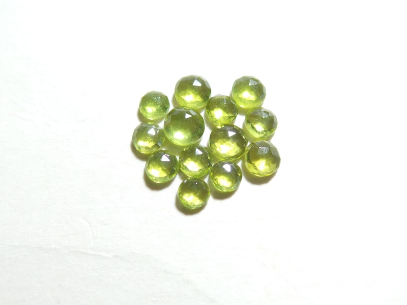 Vesuvianite For Jewelry Making. Stone Size - 5x5-4x4 MM Approx Only At My Shop Natural Vesuvianite Faceted Rose Cut Round Shape Gemstone