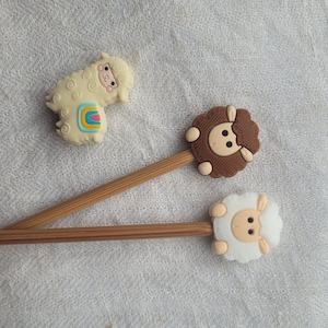 Needle stopper / stitch stopper sheep and llama - set of 2