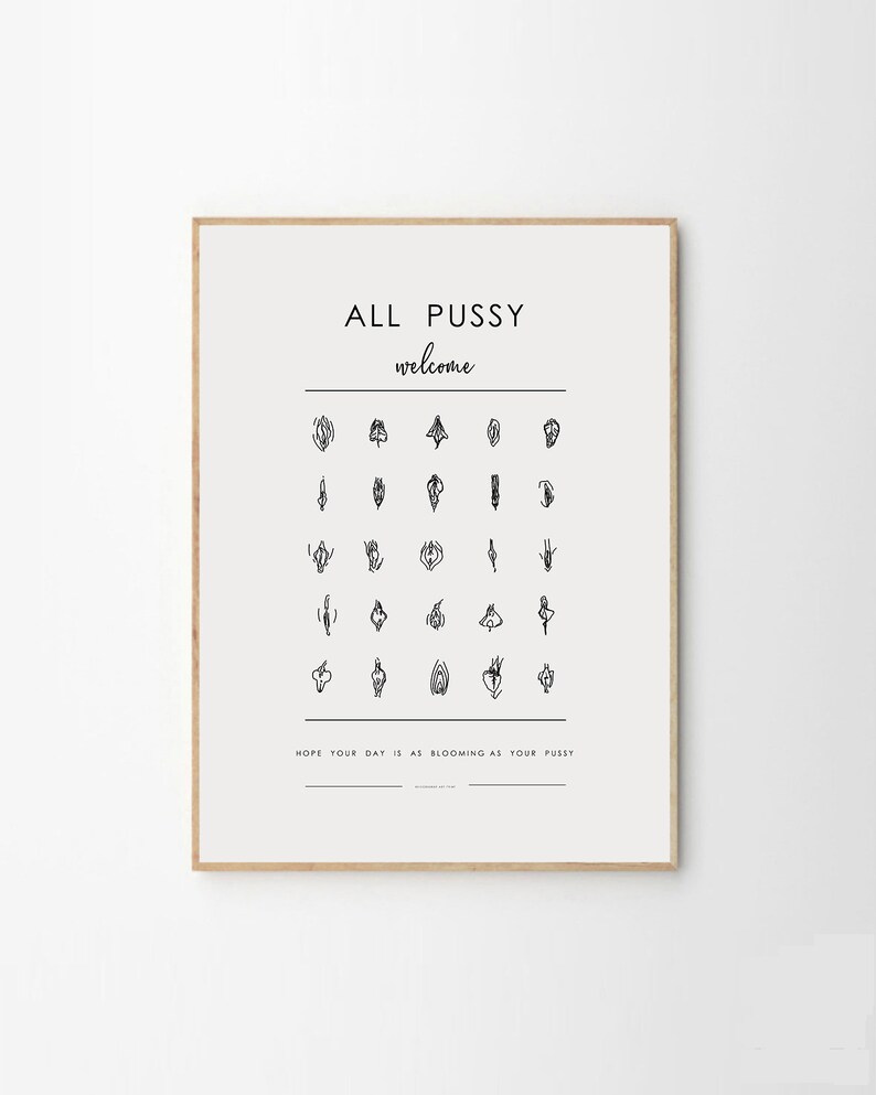Quirky Vagina Line Art Bathroom Prints Women Vulva Vagina Etsy