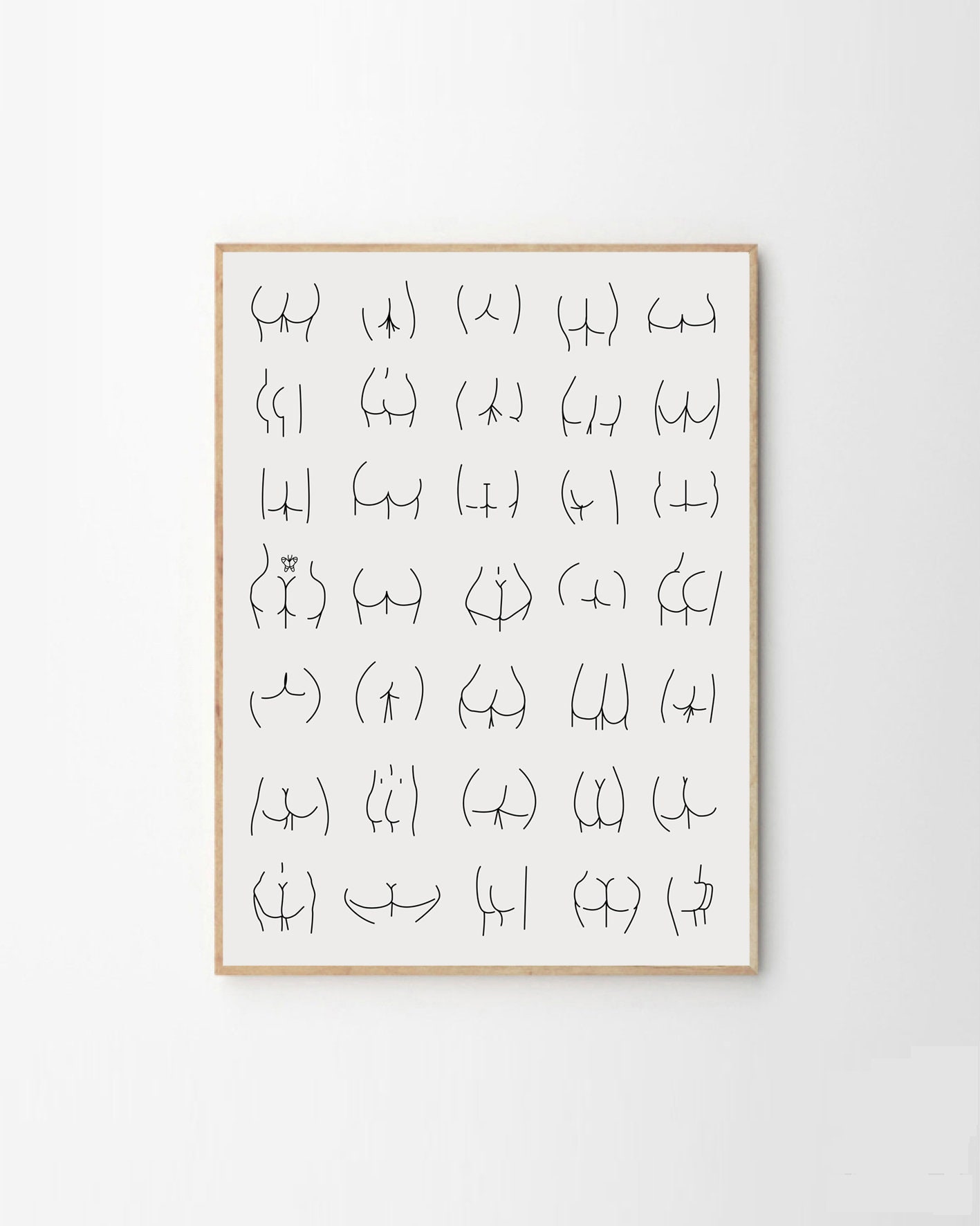 Nice Bum Body Positive  Print. Quirky Art. Butt Art Print , Funny Bat…