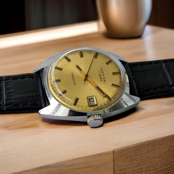 Montre Soviétique Poljot 1MChZ "Tank" Vintage - Mouvement Mécanique 2614, Boîtier Noir/argent, Années 80
