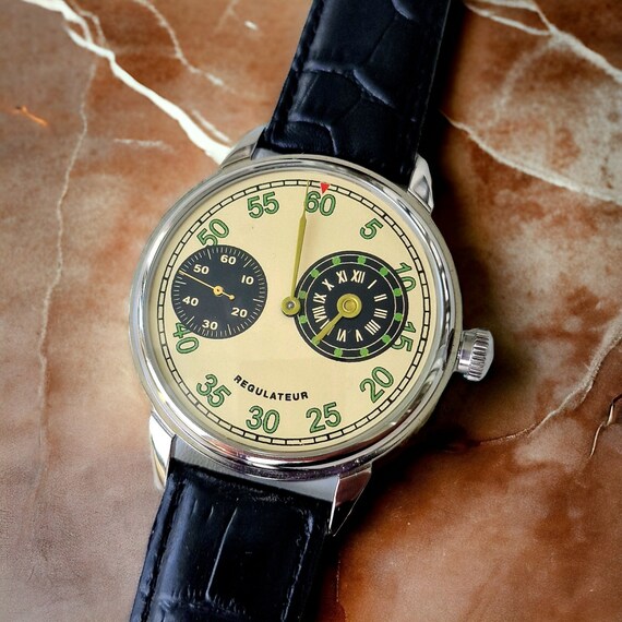 Soviet Molnia Regulator rare mechanical watch MOL… - image 3