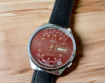 Montre mécanique originale soviétique pour hommes, calendrier RAKETA