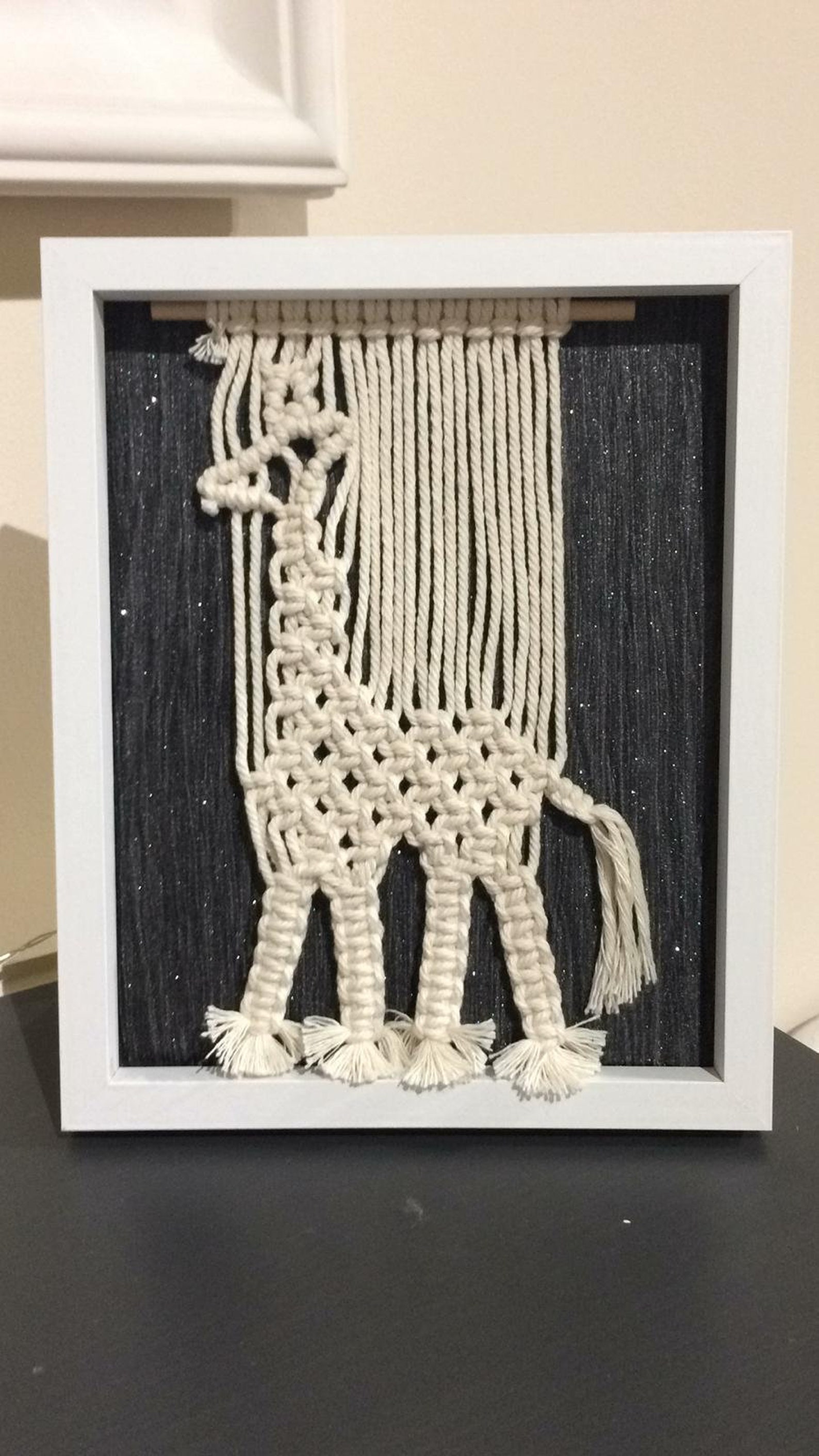 Macrame Giraffe Wall Hanging Animal Decor Nursery Macrame Etsy