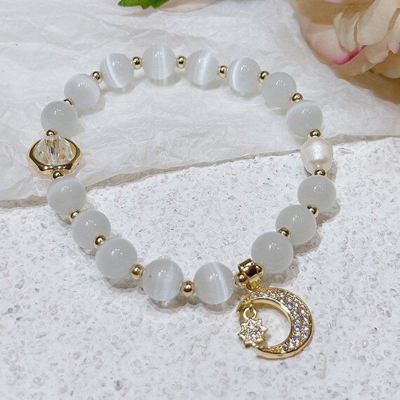 Stars Moon Bead Bracelet Jade Good Luck Jewelry Birthday Gift - Etsy