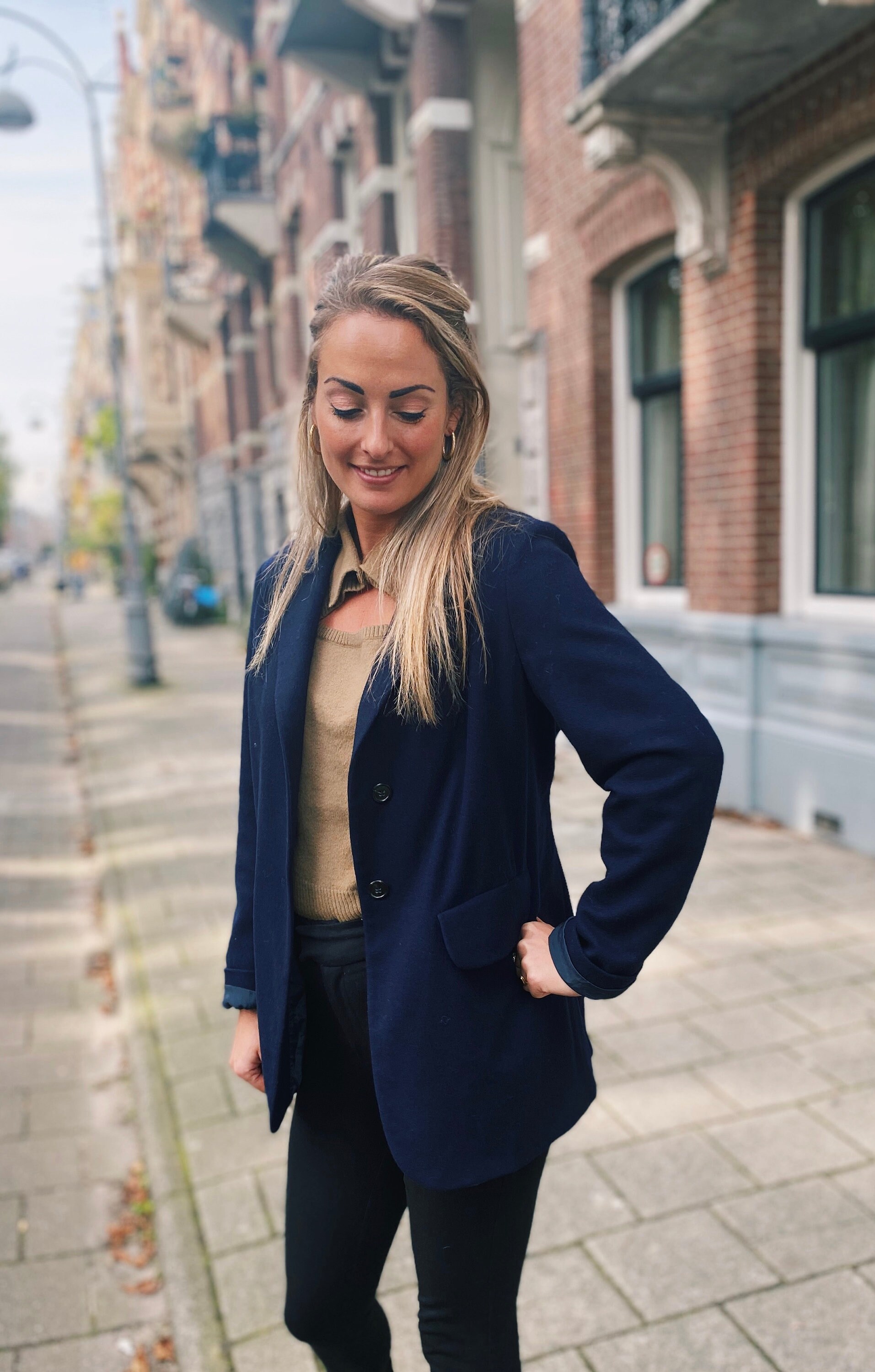 Jil Sander Designer Blazer Vintage Virgin Wool Tailormade Navy