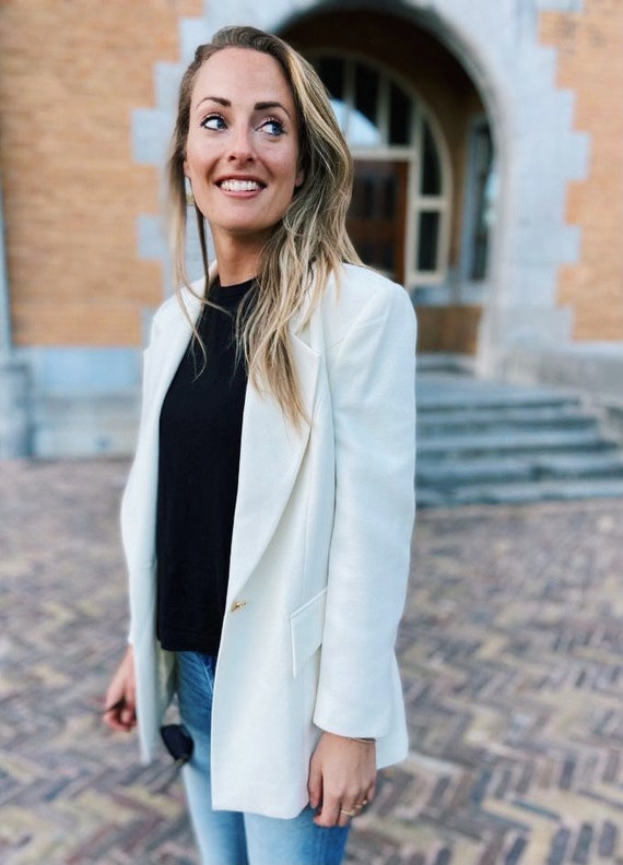 beige longline jacket