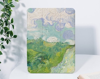 Green Oil Painting iPad Case For iPad 9.7" 10.2" 10.9" 12.9" iPad Air 5 4 3 2 iPad mini 6 5 4 Pro 11 inch iPad 2022 2021 2020 iPad Cover