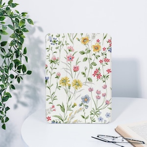 Custodia floreale carina con fiori carini per Apple iPad Pro 9,7'' 11'' 12,9 pollici 2022 iPad Air 4/5 iPad 7/8/9 iPad mini 6 5 4 Custodia 2021 iPad Cover