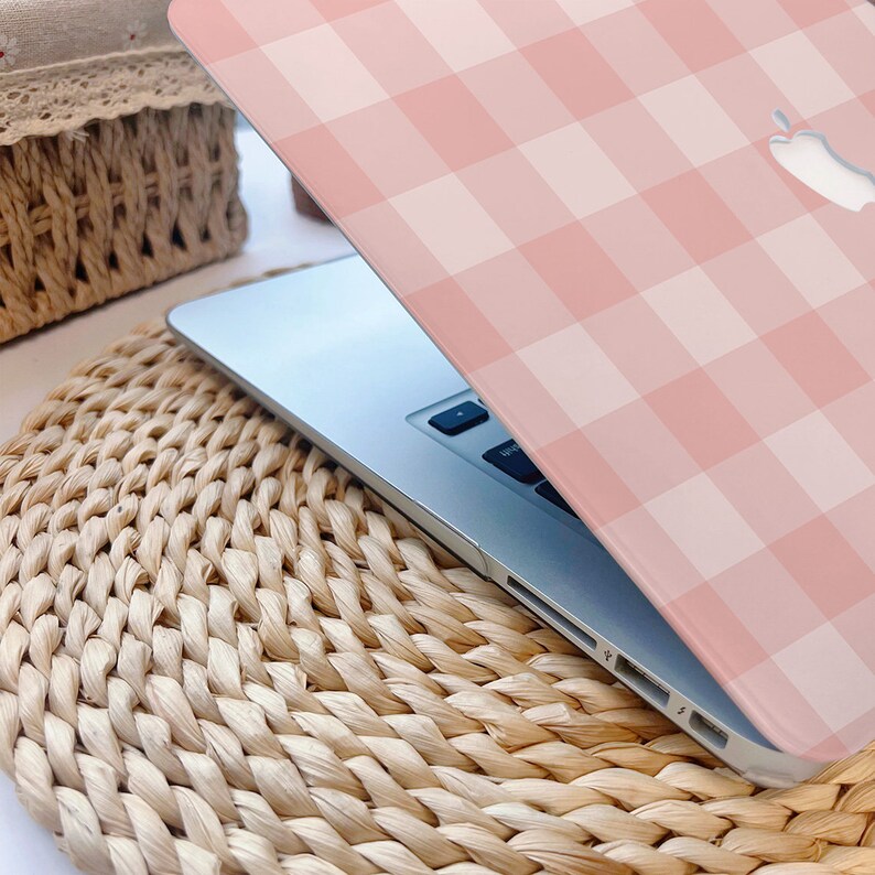 Light Pink Basic Plaid New MacBook Case for MacBook Air 2020 Case ...