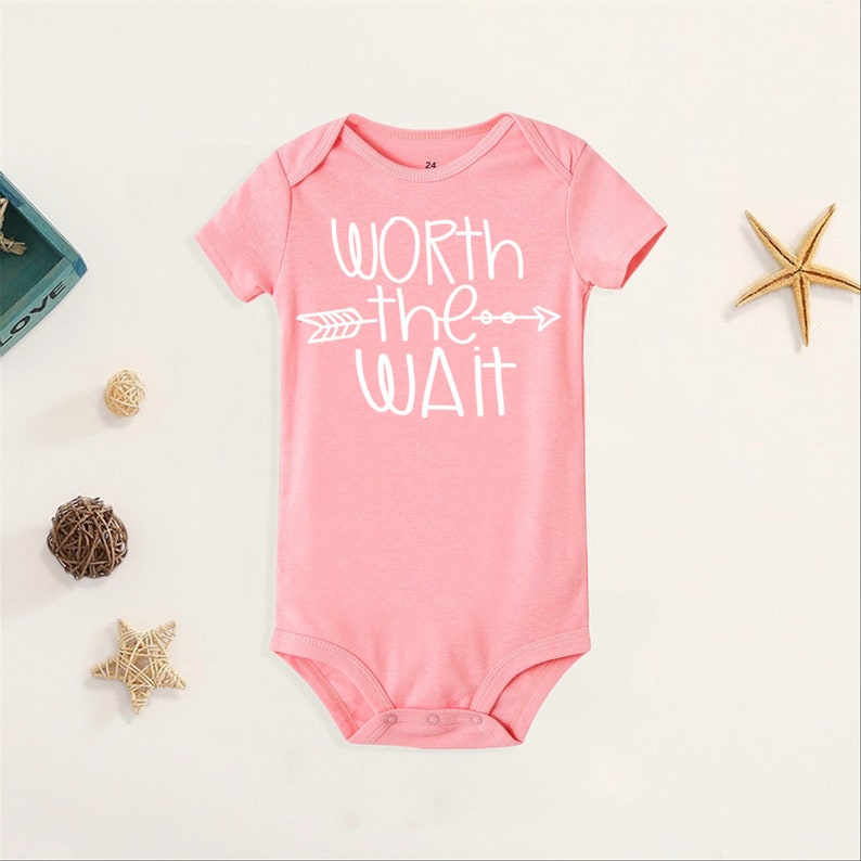 White Worth The Wait Baby Bodysuit Personalized Onesie Baby Gift Baby Clothes Personalised Unisex Bodysuit Baby Announcement Newborn Gift Bodysuits Baby Girls Clothing Ugaurbanag Com