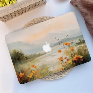 Hårt laptopfodral med oljemålning för MacBook Air 11, Air 13/15 M1/M2, MacBook Pro 13/14/16, Air 13 A3240, Air 15 A3241, MacBook 2024, 2025