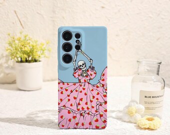 Skeleton Wearing Dress Samsung Phone Case Phone Case for Samsung Galaxy S25 S24 S23 S22 Plus Ultra Galaxy S Phone Case Galaxy A Phone Case