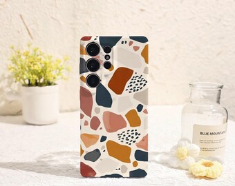 Coque de téléphone rétro avec blocs de couleur pour Samsung Galaxy S25 S24 S23 S22 Plus Coque de protection ultra pour Samsung Galaxy S23FE S24FE Coque de téléphone Galaxy