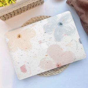 Housse blanche simple à fleurs et fleurs pour MacBook Air 13 Macbook Pro 13 14 16 15 Air 13 12 pouces Housse de protection pour ordinateur portable Idée cadeau