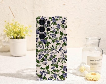 Blueberry Cute Phone Case for Samsung Galaxy S25 S24 S23 S22 Plus Ultra Protective Cover for Samsung Galaxy S23FE S24FE Galaxy Phone Case