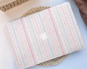 Floral Pattern Stripes Hard Laptop Case for MacBook Air 11 Air 13/15 M1/M2, MacBook Pro 13/14/16, Air 13 A3240 Air 15 A3241 MacBook 20242025