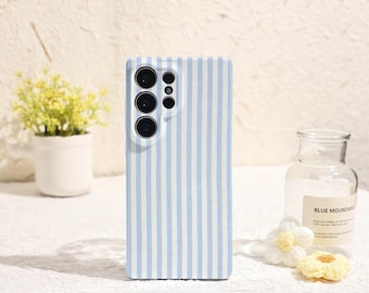 Blue Stripe Phone Case for Samsung Galaxy S25 S24 S23 S22 Plus Ultra Protective Cover for Samsung Galaxy S23FE S24FE Galaxy Phone Case