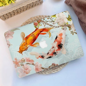 Cute Koi Fish Floral MacBook Case for MacBook Air 2020 Case, MacBook Air 13, 11 Inch, MacBook Pro 13/15/16 inch, Retina Air MacBook 2021