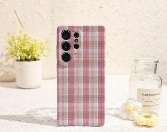 Coque de téléphone Samsung à carreaux rose foncé Coque de téléphone Samsung Galaxy S25 S24 S23 S22 Plus Ultra Galaxy S Coque de téléphone Galaxy A Coque de téléphone