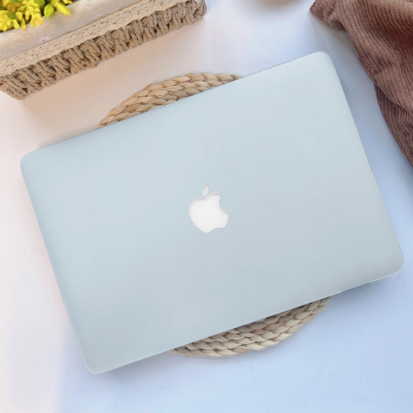 Mist Blue Solid Color Simple Hard Case Cover for MacBook Air 13 Macbook Pro 13 14 16 15 Air 13 12 inch Laptop Protective Sleeve Idea Gift