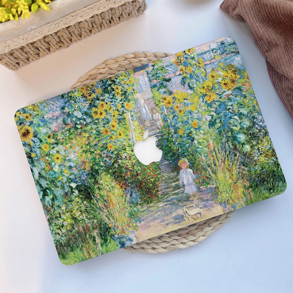 Monet Garden Floral Macbook Case Art Laptop Cover for MacBook Air 15/13 Inch M3 M2 M1, MacBook Pro 13/14/16 inch 2024 2023 2022 2021 Retina