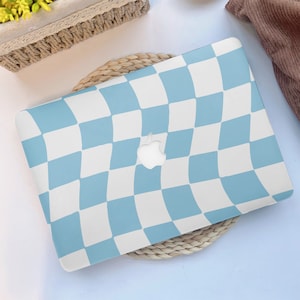 Sky Blue Checkerboard Hard Case Cover for MacBook Air 13 Macbook Pro 13 14 16 15 Air 13 12 inch Laptop Protective Sleeve Idea Gift
