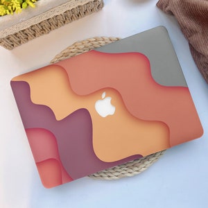 Colorful Abstract Waves Macbook Case for MacBook Air 2020 2022, MacBook Air 13 M1/M2, MacBook Pro 13/15/16 inch, Retina Air MacBook Cover