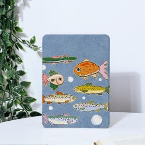 Collage Fish Art Kobo/Kindle Paperwhite 12th Case,Paperwhite 11th 6.8&quot; 10th 6&quot; Cover,All New Kindle Colorsoft,Kindle 2024,Kindle Case