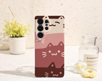 Cute red cat Phone Case for Samsung Galaxy S26 S25 S24 S23 S22Plus Ultra Protective Cover for Samsung Galaxy S23FE S24FE Galaxy Phone Case