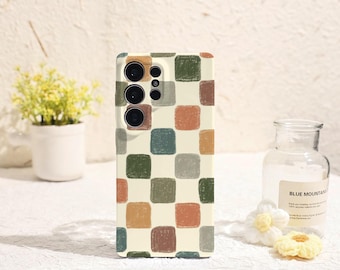 Checkerboard Art Samsung Phone Case Phone Case for Samsung Galaxy S25 S24 S23 S22 Plus Ultra Galaxy S Phone Case Galaxy A Phone Case