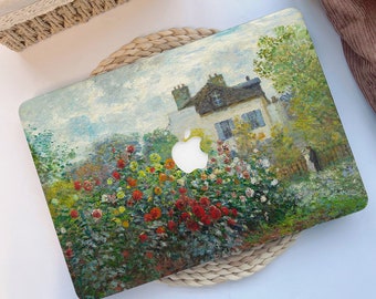 Funda para MacBook con diseño de jardín de flores de Monet, compatible con MacBook Air de 15/13 pulgadas (M3, M2, M1) y MacBook Pro de 13/14/16 pulgadas (2024, 2023, 2022, 2021, Retina).