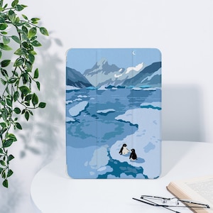 Antarctic Penguin iPad Case For iPad 9.7&quot; 10.2&quot; 10.9&quot; 12.9&quot; iPad Air 5 4 3 2 iPad mini 6 5 4 Pro 11 inch iPad 2022 2021 2020 iPad Cover