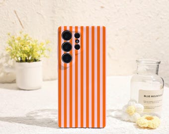 Orange Stripes Phone Case for Samsung Galaxy S25 S24 S23 S22 Plus Ultra Protective Cover for Samsung Galaxy S23FE S24FE Galaxy Phone Case
