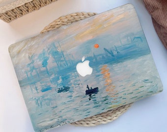 印象、日の出、モネの絵画をモチーフにしたMacBookケース（MacBook Air 13インチ、11インチ、MacBook Pro 13/15/16インチ、Retina Air MacBook 2021対応）