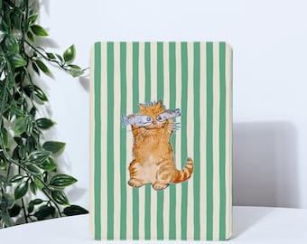 Cat Green Stripe Kobo/Kindle Paperwhite 12th Case,Paperwhite 11th 6.8" 10th 6" Cover,All New Kindle Colorsoft,Kindle 2024,Kindle Case