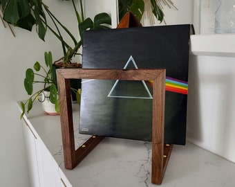 Timber record stand for vinyl holder for books