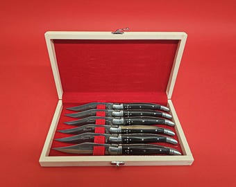 Ensemble de 6 couteaux à steak manche Laguiole