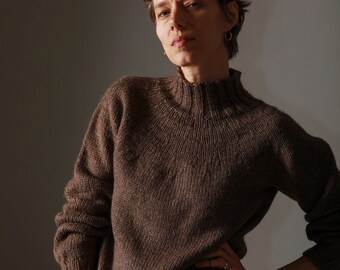 Handmade Wool pullover from 70-80s made in Iceland /warm wool sweater / vintage pullover/size M