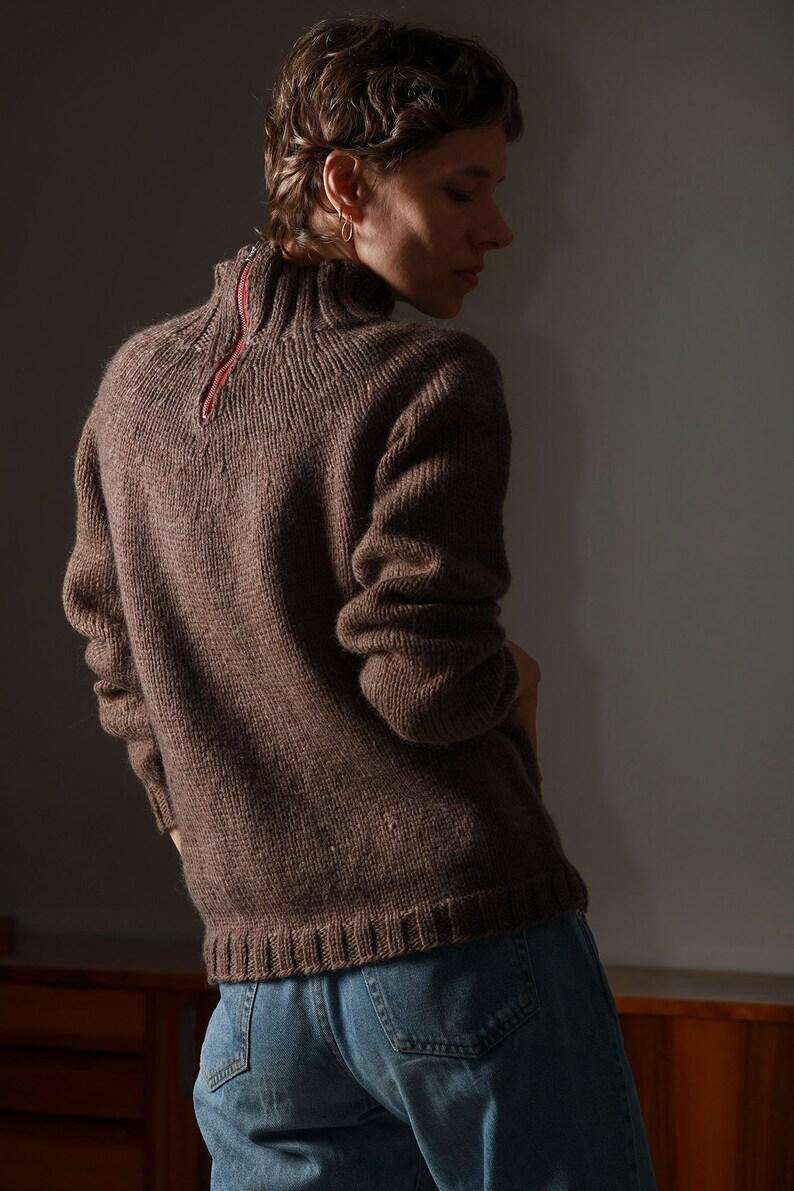 Handmade Wool pullover from 70-80s made in Iceland /warm wool sweater / vintage pullover/size M zdjęcie 5