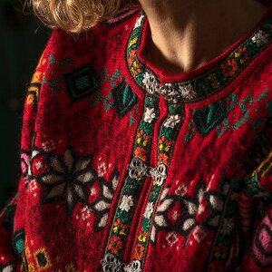 VRIKKE Irene Haugland woolen cardigan/sweater from the 80-90s / retro wool sweater/oversize/size S-M zdjęcie 8