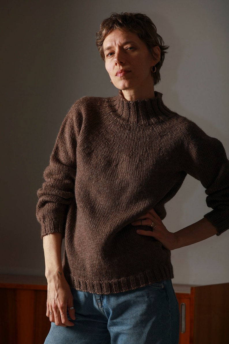 Handmade Wool pullover from 70-80s made in Iceland /warm wool sweater / vintage pullover/size M zdjęcie 1