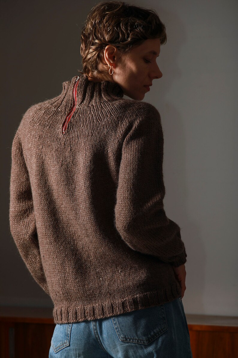 Handmade Wool pullover from 70-80s made in Iceland /warm wool sweater / vintage pullover/size M zdjęcie 2