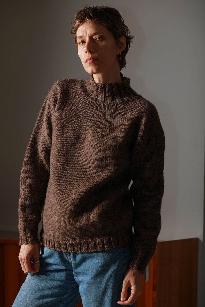 Handmade Wool pullover from 70-80s made in Iceland /warm wool sweater / vintage pullover/size M zdjęcie 7